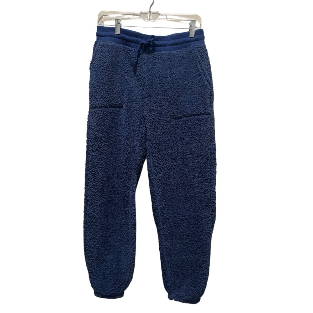 Style And Co Fleece Jogger Pants Navy Blue Womens Size XS Drawstring Cozy